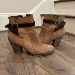 Franco Sarto Brown Leather Danela Ankle Bootie size 9.5